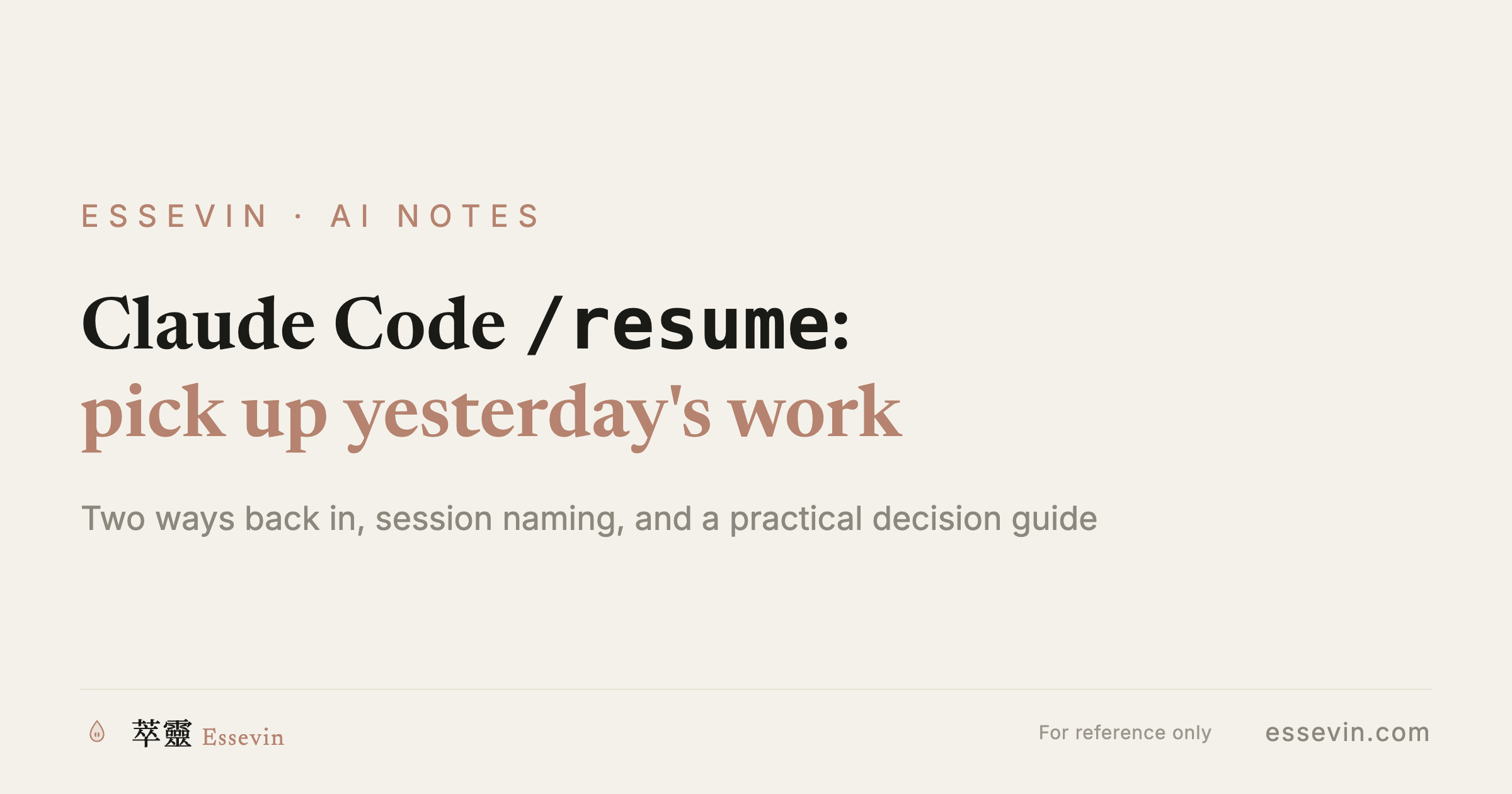 Claude Code /resume: Two Ways to Pick Up Yesterday's Work