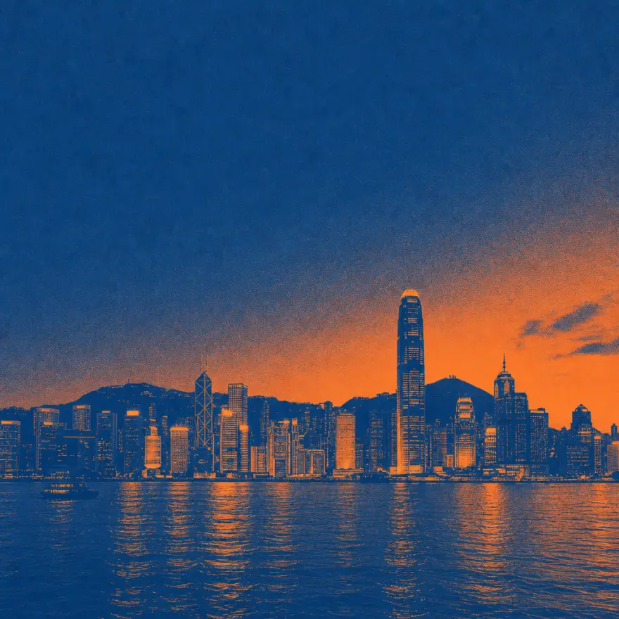 Victoria Harbour at blue hour, made with GPT Image 2